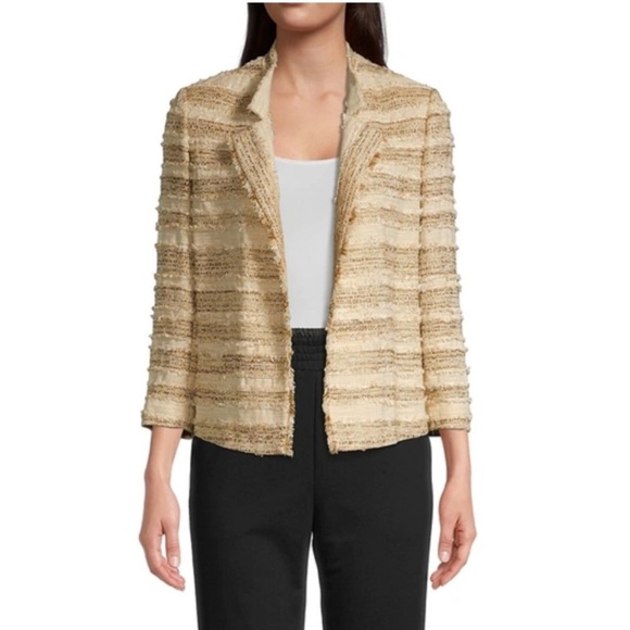 Kobi Halperin Estrella 3/4 Sleeve Tweed Striped Jacket | Medium - Picture 6 of 6
